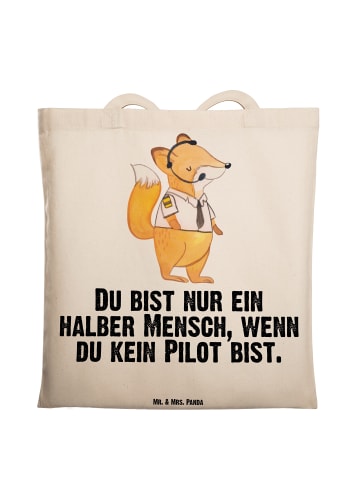 Mr. & Mrs. Panda Tragetasche Pilot Herz mit Spruch in Creme