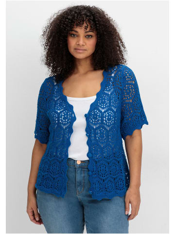 sheego by Joe Browns Ajour-Strickjacke in kobalt