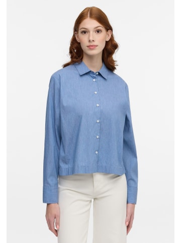 Eterna Fake Denim Langarm Bluse in Blau