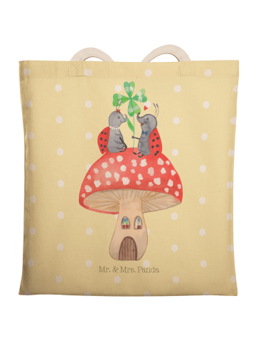 Mr. & Mrs. Panda Beutel Marienkäfer Fliegenpilz ohne Spruch in Gelb Pastell