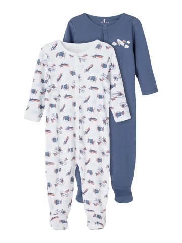 name it Schlafanzug mit Flugzeug Print mit Druckknöpfen in Blau