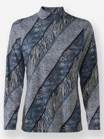 WITT WEIDEN Langarmshirt in royalblau-schwarz-bedruckt