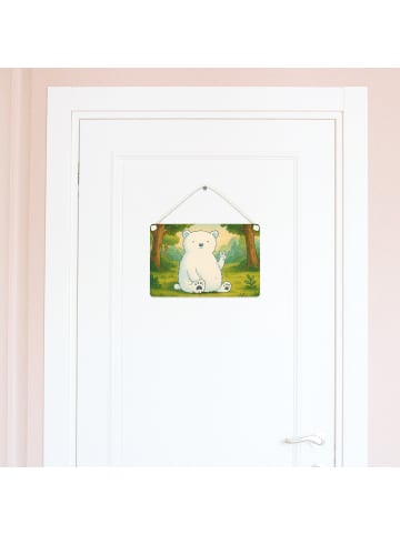 Mr. & Mrs. Panda Schild Eisbär Faul Design ohne Spruch in Weiß