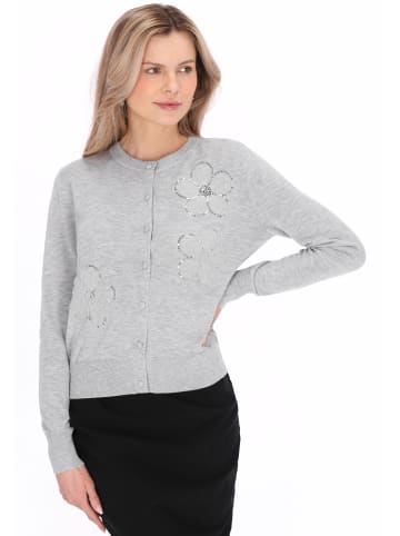 usha BLACK LABEL Women Cardigan in light grey melange