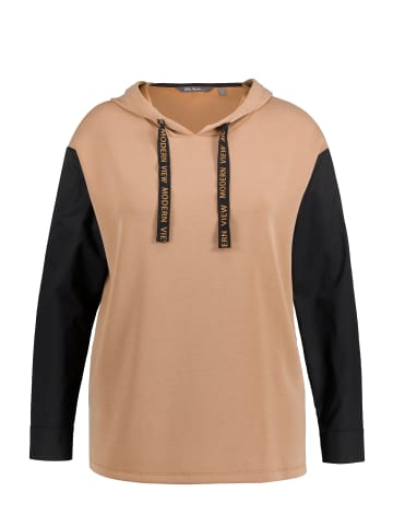 Ulla Popken Hoodie-Shirt in maronenbraun