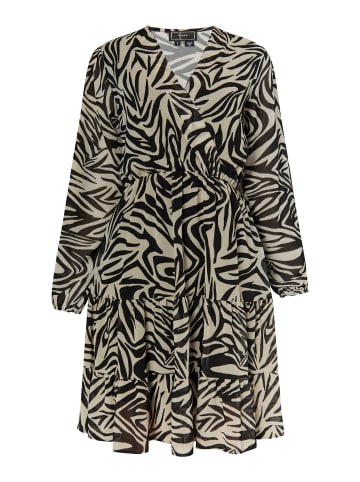faina Damen Kleid Mit Zebra-Print in Beige Schwarz