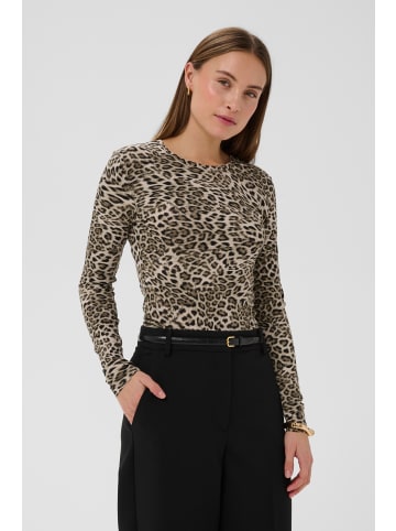 Soaked in Luxury Langarm-Shirt SLHanadi Slim fit in Brown Leopard Print