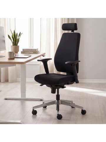 FineBuy Bürostuhl in Schwarz / Stoff / 70x60x141