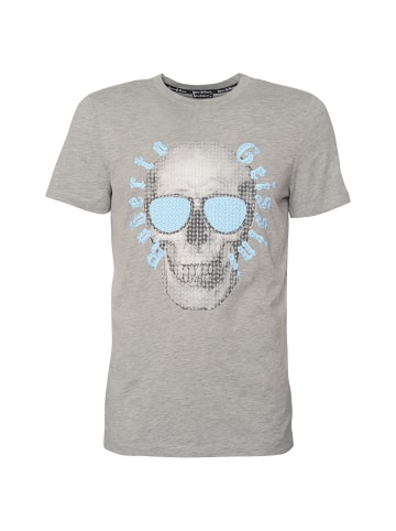 Roberto Geissini Stitched Skull T-Shirt Grau Blau