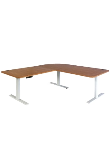 MCW Tischplatte D40 für Eck-Schreibtisch 90°, Braun Struktur