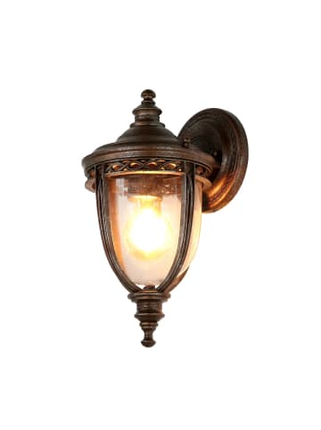 Licht-Erlebnisse Außen Wandlampe (B)16.5 x (H)32 cm in Britisch Bronze