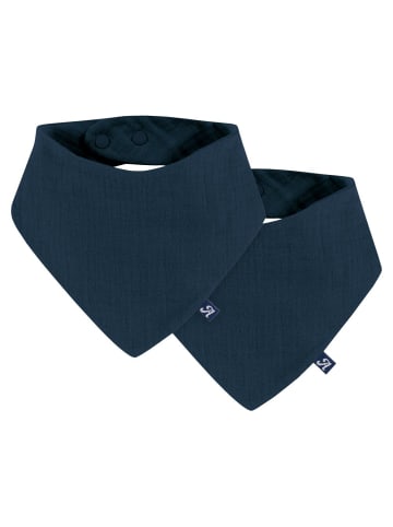 Alvi Halstuch / Bandana Lätzchen Dreieckstuch Mull 2er Pack in blau