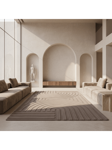 KADIMA DESIGN Teppich Kurzflor Waschbar Boho LAVAREDO Strapazierfähig OEKO-TEX in Beige