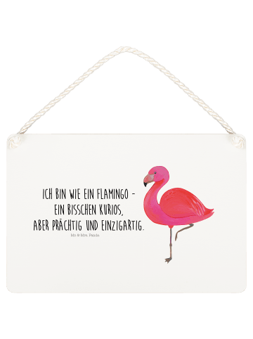 Mr. & Mrs. Panda Schild Flamingo Classic mit Spruch in Transparent
