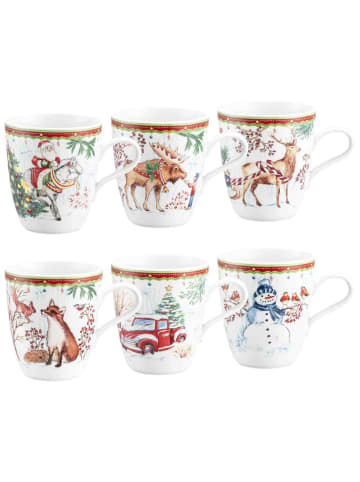 Seltmann Weiden 6er Set Henkelbecher Weihnachten in 400 ml in bunt