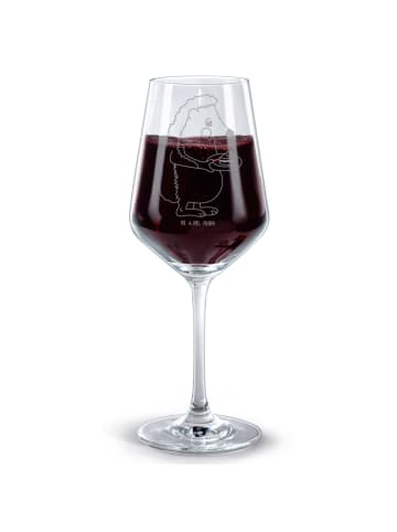Mr. & Mrs. Panda Glas Rotwein Igel Kuchenstück ohne Spruch in Transparent