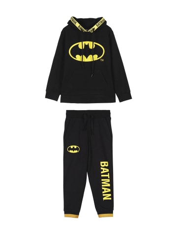 Batman 2tlg. Outfit: Trainingsanzug Kapuzenpullover und Jogginghose in Schwarz