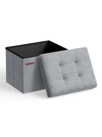 SONGMICS Sitzhocker Minota in Hellgrau - (B)41 x (H)31 x (T)31 cm