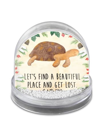 Mr. & Mrs. Panda Schneekugel Schildkröte MHerzieren mit Spruch in Naturpapier