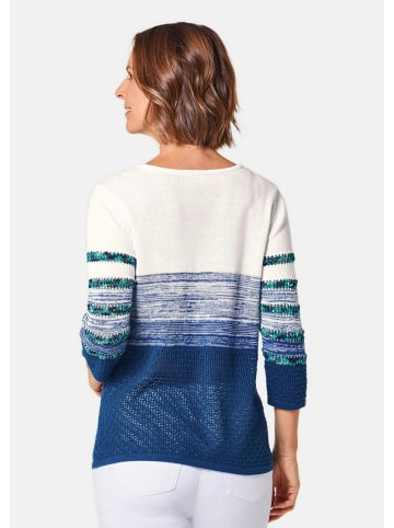 GOLDNER Leichter Pullover mit tollem Ringelmuster in royalblau / gemustert
