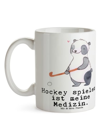 Mr. & Mrs. Panda Tasse Panda Hockey spielen mit Spruch in Weiß