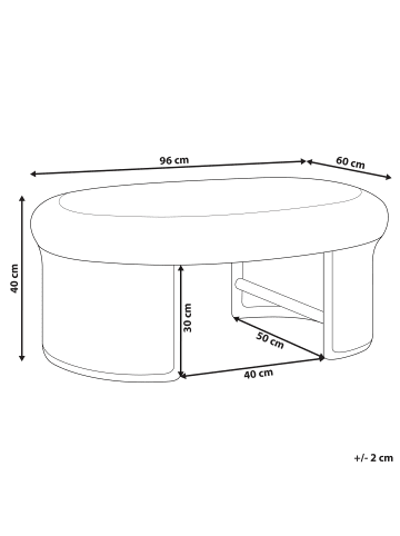 Beliani Couchtisch LIVADEIA in Naturfarben - (W) 96 x (H) 40 x (L) 60 cm