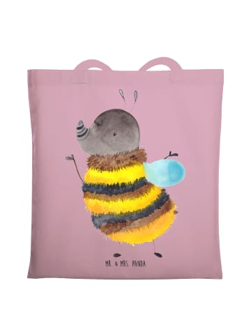 Mr. & Mrs. Panda Tote Bag Hummel flauschig ohne Spruch in Rosa Pastell
