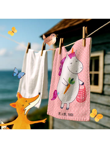 Mr. & Mrs. Panda Gästehandtücher Einhorn Vegan ohne Spruch in Rot Pastell