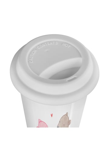 Mr. & Mrs. Panda Kaffeebecher Glühschwein Sause mit Spruch in Weiß