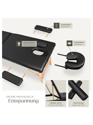 tectake 3 Zonen Massageliege-Set Daniel 210 x 95 x 84 cm, schwarz