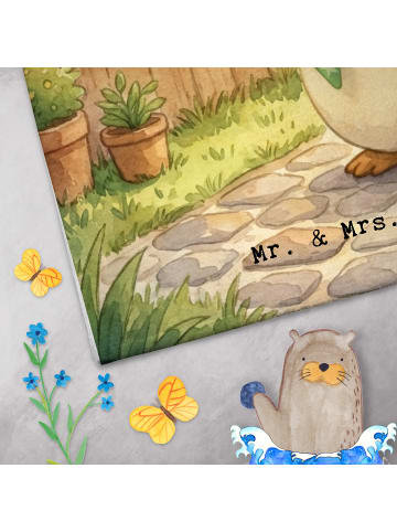 Mr. & Mrs. Panda Handtuch Pinguin Pommestüte Design ohne Spruch in Weiß