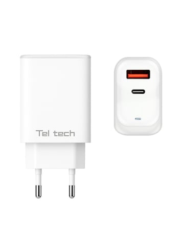 Wisam Teltech Ladegerät GaN USB / USB-C 65W QC PD weiß TCH-05