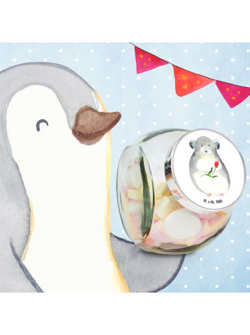 Mr. & Mrs. Panda Vorratsdose Glas Chinchilla Blume ohne Spruch in Weiß