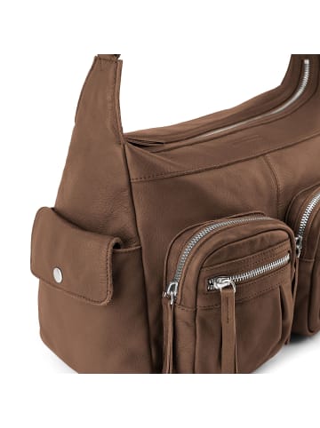 FREDs BRUDER Pocket Play Schultertasche Leder 35 cm dark caramel