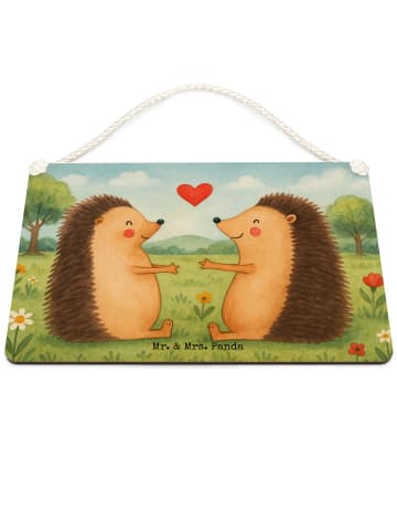 Mr. & Mrs. Panda Deko Schild Igel Liebe Design ohne Spruch in Weiß