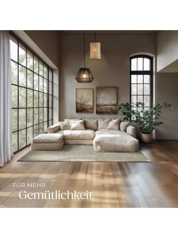 tectake Kurzflorteppich Soft Zone, rutschfeste Unterseite, Sand