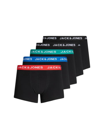 Jack & Jones Boxershort 5er Pack in Rot/Blau/Petrol/Schwarz