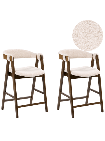 Beliani 2-tlg Barhocker DAY in Beige/Braun