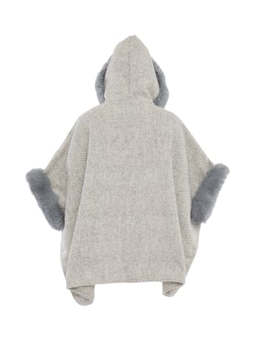 fraully Damen Poncho in Wollweiss