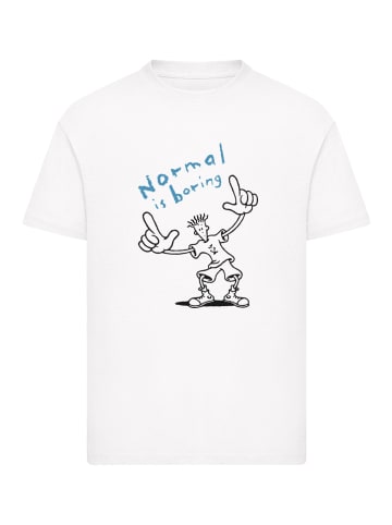 F4NT4STIC T-Shirt Fido Dido Points Normal Is Boring in weiß