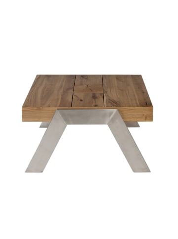 58 aufm Kessel COUCHTISCH Chaitra 67x65x35 ohne Funktion Edelstahl/Wildeiche Antik