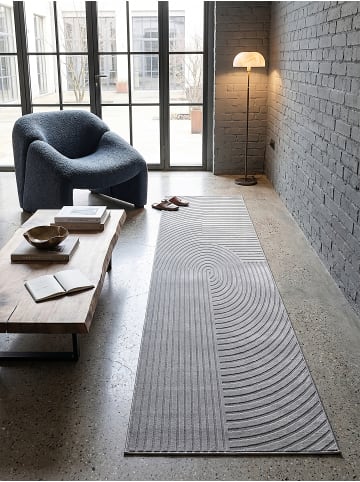 KADIMA DESIGN Läufer Geometrisch pflegeleicht Wohnzimmer Schlafzimmer Flur Esszimmer in Grau