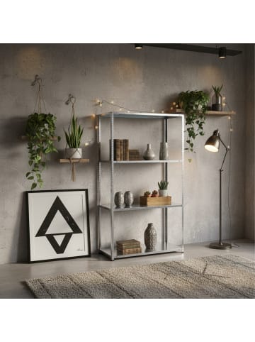 relaxdays 2 x Lagerregal in Silber - (B)75 x (H)145 x (T)30 cm