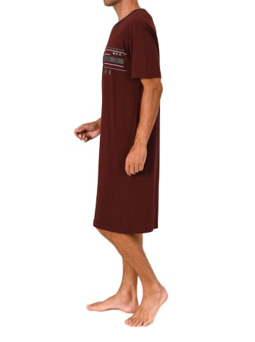 NORMANN Kurzarm Nachthemd Frontprint in rot