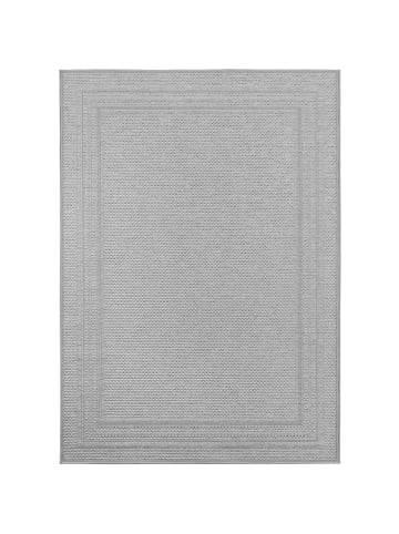 KADIMA DESIGN Teppich Outdoor Flachgewebe Bordürenmuster Polypropylen Terrasse in Grau