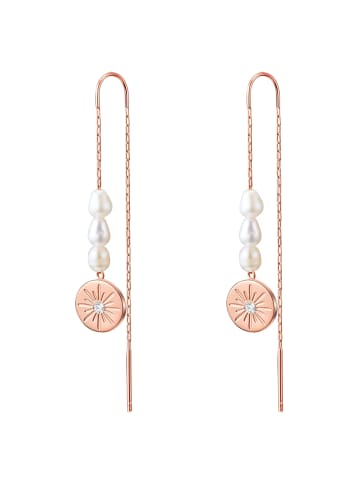 Valero Pearls Ohrhänger Edelstahl Preciosa Süßwasser-Zuchtperle in roségold