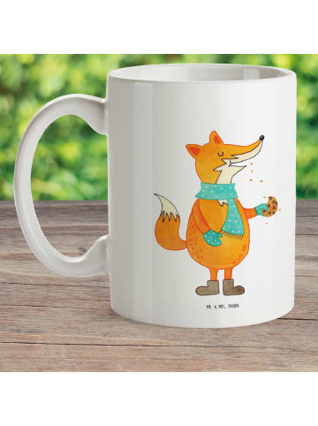 Mr. & Mrs. Panda Camping Tasse Fuchs Keks ohne Spruch in Weiß