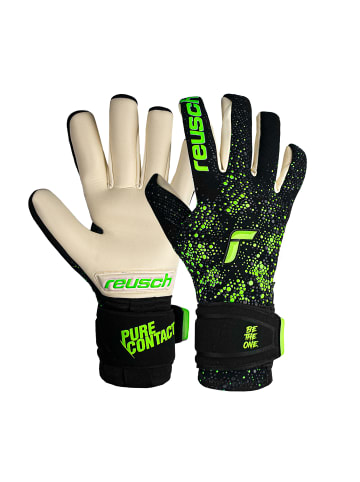 Reusch Unisex Torwarthandschuhe Pure Contact Gold in black/green gecko