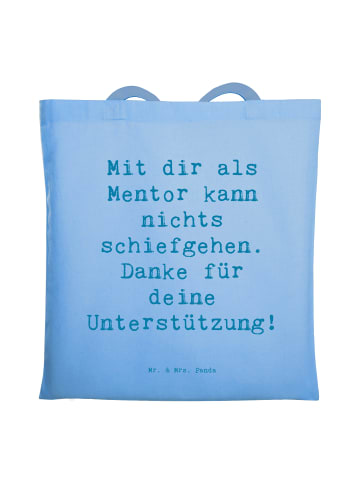 Mr. & Mrs. Panda Jutebeutel Spruch Beste Mentor mit Spruch in Sky Blue