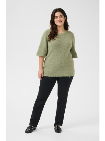 KAFFE curve Strickpullover KCemilia in Oil Green Melange